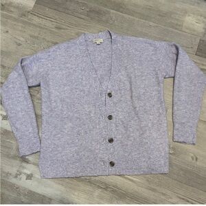 LOFT Lilac Lavender Knit Sweater Cardigan | Size XL